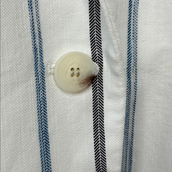 Talbots Women's Cinched Cuff Blazer White Black Stripe Cotton Size 16 - Picture 7 of 16